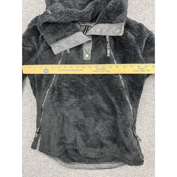 Kuhl Pullover Womens Small Gray Flight Sherpa Fleece Hoodie Half Snap Jacket - Picture 3 of 6